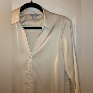 Satin button down dress shirt
